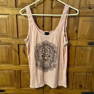 Super cute obey pink sugar skull tank